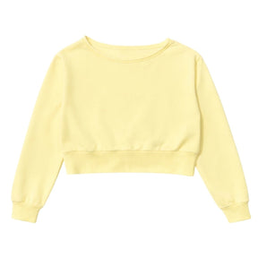 TRISTAN CANARY YELLOW OFF THE SHOULDER SWEATSHIRT - KATIE J NYC - SWEATERS