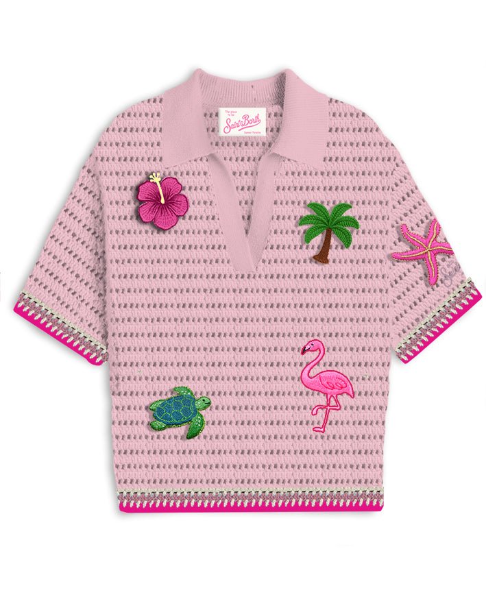 TROPICAL PATCHES KNITTED PIXIE JR BUTTON DOWN TOP (PREORDER) - BUTTON DOWNS