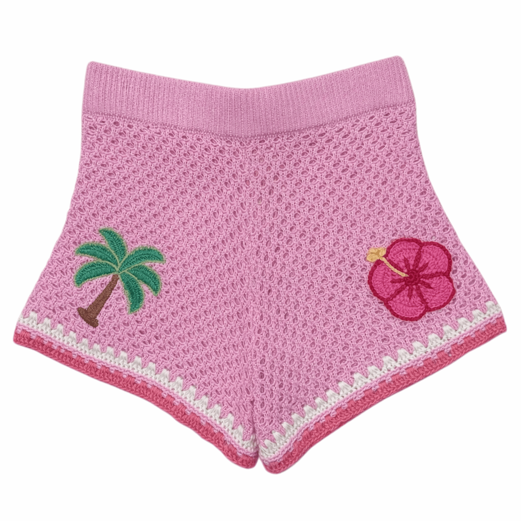 TROPICAL PATCHES KNITTED YVETTE JR SHORTS - MC2 SAINT BARTH KIDS