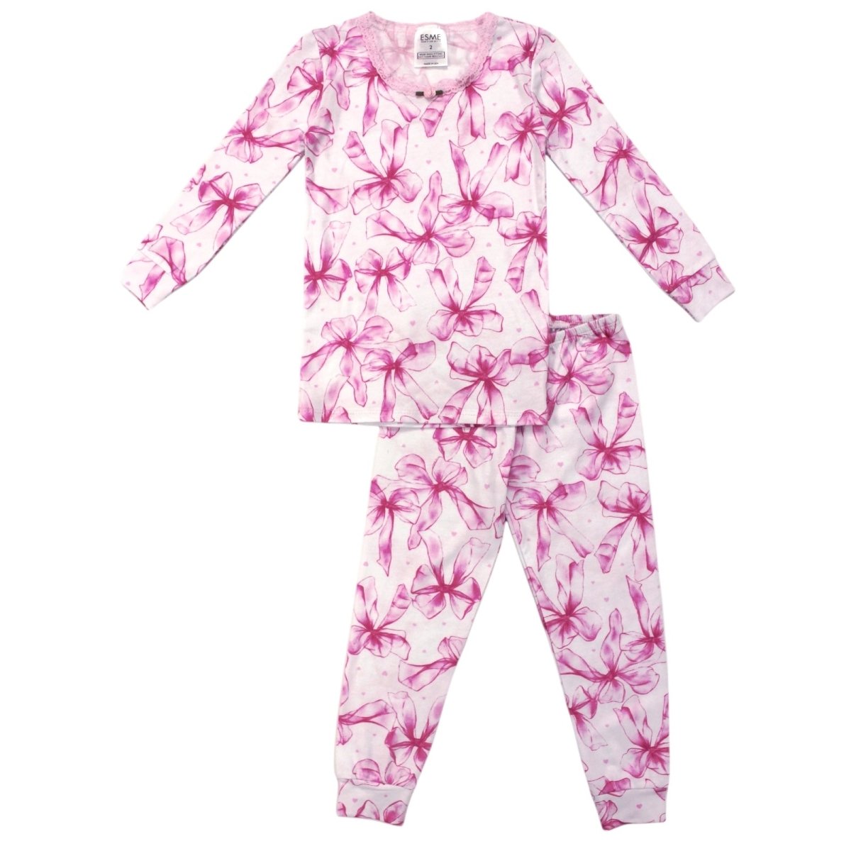 TULLE BOW LONG SLEEVE PJS - ESME