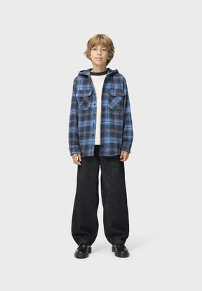 TWILIGHT CHECK RIZZ PLAID HOODED SHACKET (PREORDER) - MOLO - JACKETS