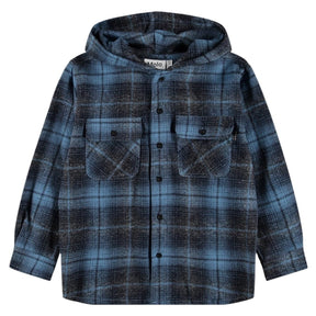 TWILIGHT CHECK RIZZ PLAID HOODED SHACKET (PREORDER) - MOLO - JACKETS