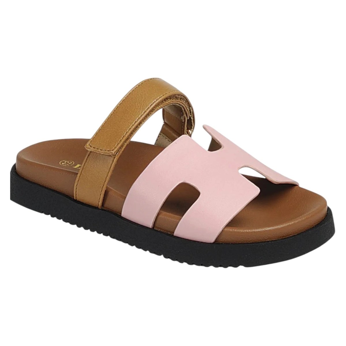TWO TONED H VELCRO STRAP SANDALS (PREORDER) - MINI DREAMERS