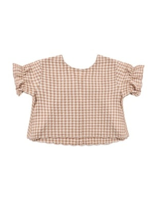 FRANCIE GINGHAM BLOUSE AND WIDE LEG PANTS SET - RYLEE + CRU - SET
