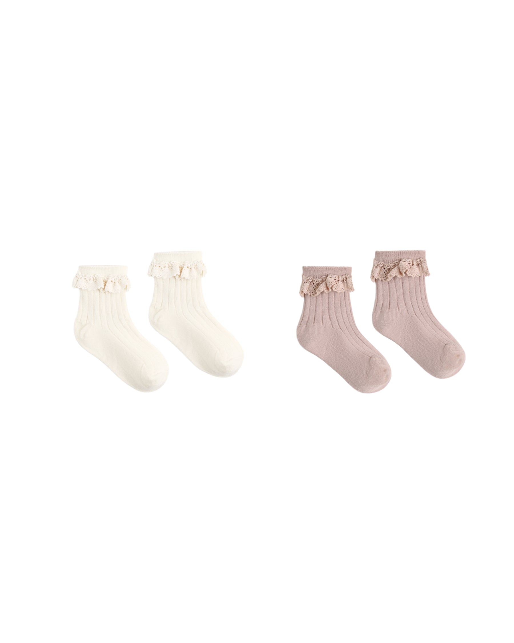 LACE TRIM SOCKS SET OF 2