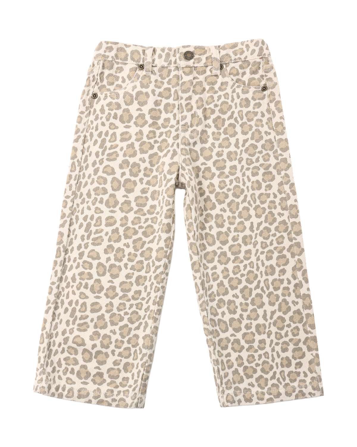 LEOPARD STRAIGHT LEG DENIM PANTS
