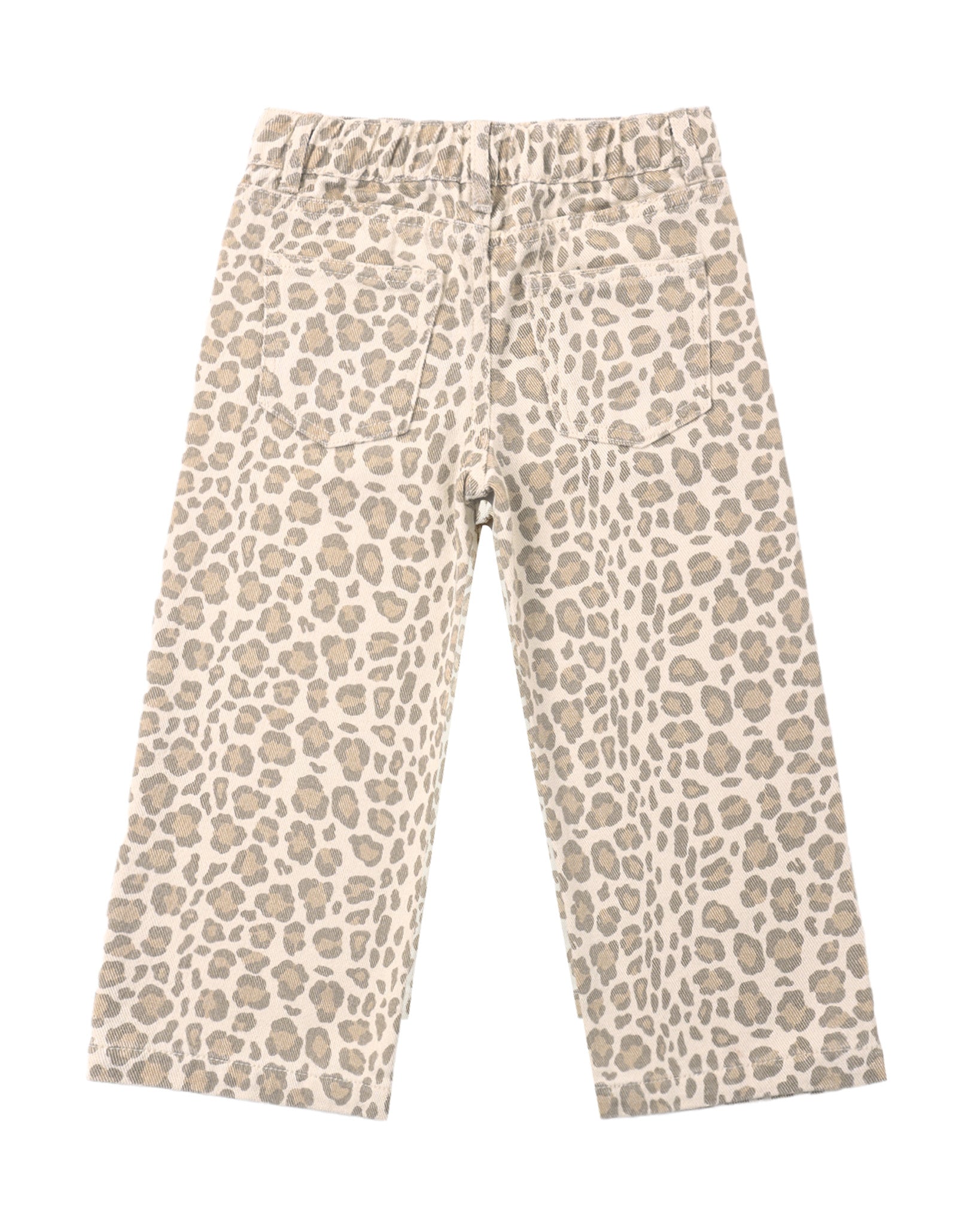 LEOPARD STRAIGHT LEG DENIM PANTS