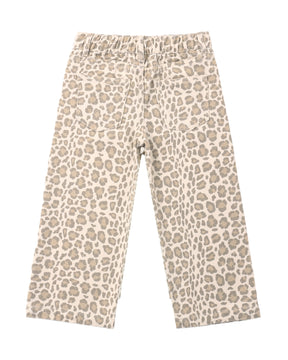LEOPARD STRAIGHT LEG DENIM PANTS