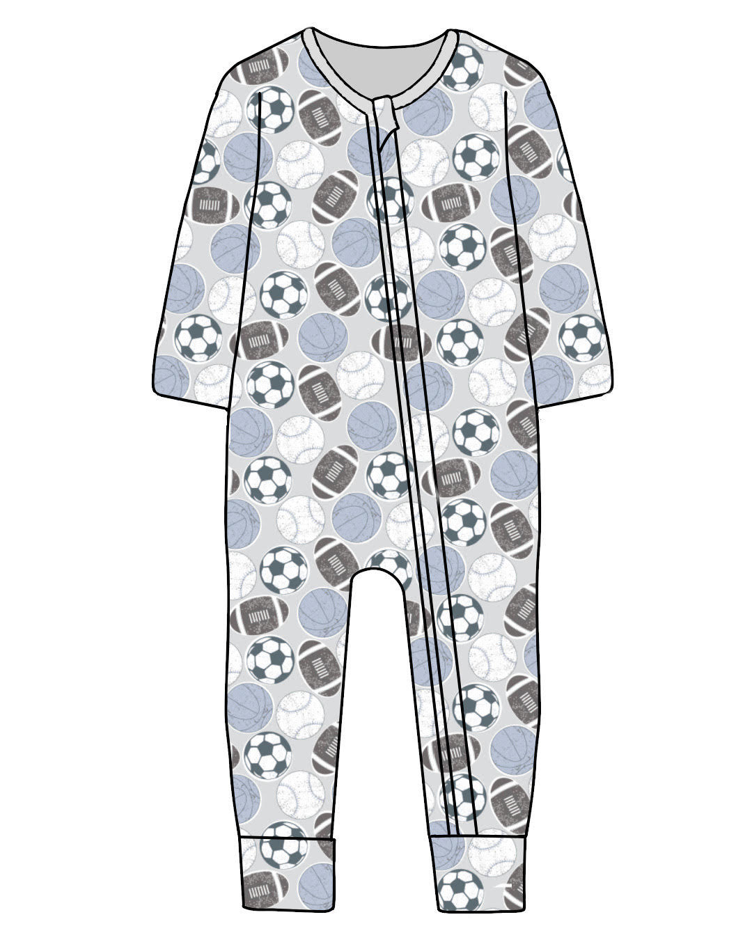 VARSITY ZIP FOOTIE (PREORDER) - ESME - FOOTIES