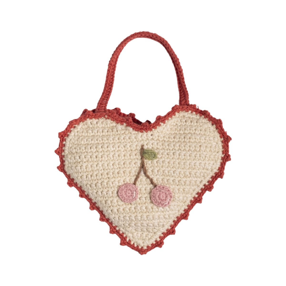 CHERRY HEART CROCHET PURSE (PERORDER)