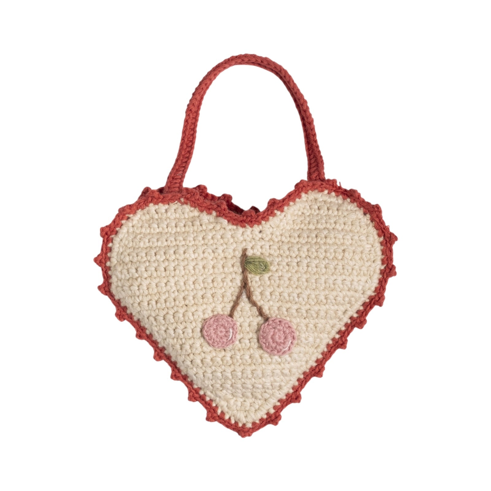 CHERRY HEART CROCHET PURSE (PERORDER)