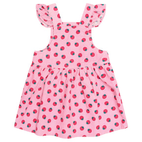 STRAWBERRY PINAFORE OVERALL DRESS (PREORDER) - HUXBABY - DRESSES