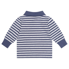 INK STRIPE SITTING HUX POLO LONG SLEEVE TOP (PREORDER) - HUXBABY - LONG SLEEVE TOPS