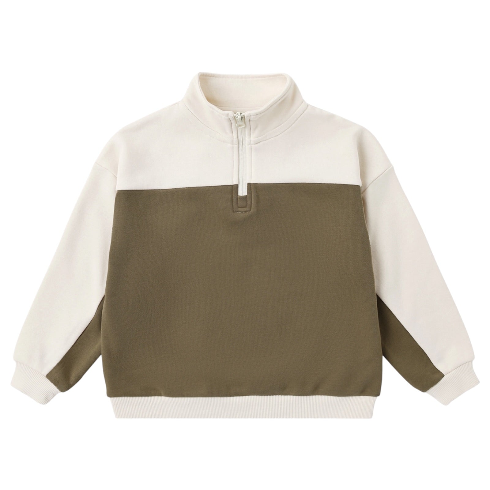 OLIVE QUARTER ZIP SWEATSHIRT