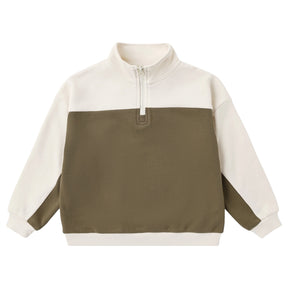OLIVE QUARTER ZIP SWEATSHIRT