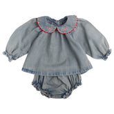 GEORGINA CHERRY DENIM TOP AND BLOOMERS SET (PREORDER)