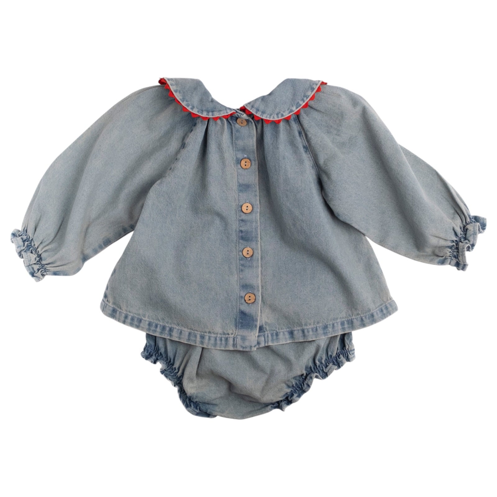 GEORGINA CHERRY DENIM TOP AND BLOOMERS SET (PREORDER)