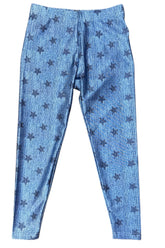 STARS DENIM EFFECT LEGGINGS (PREORDER) - LEGGINGS