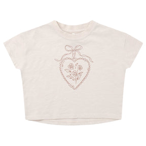 HEART LOCKET BOXY TSHIRT - RYLEE + CRU - SHORT SLEEVE TOPS