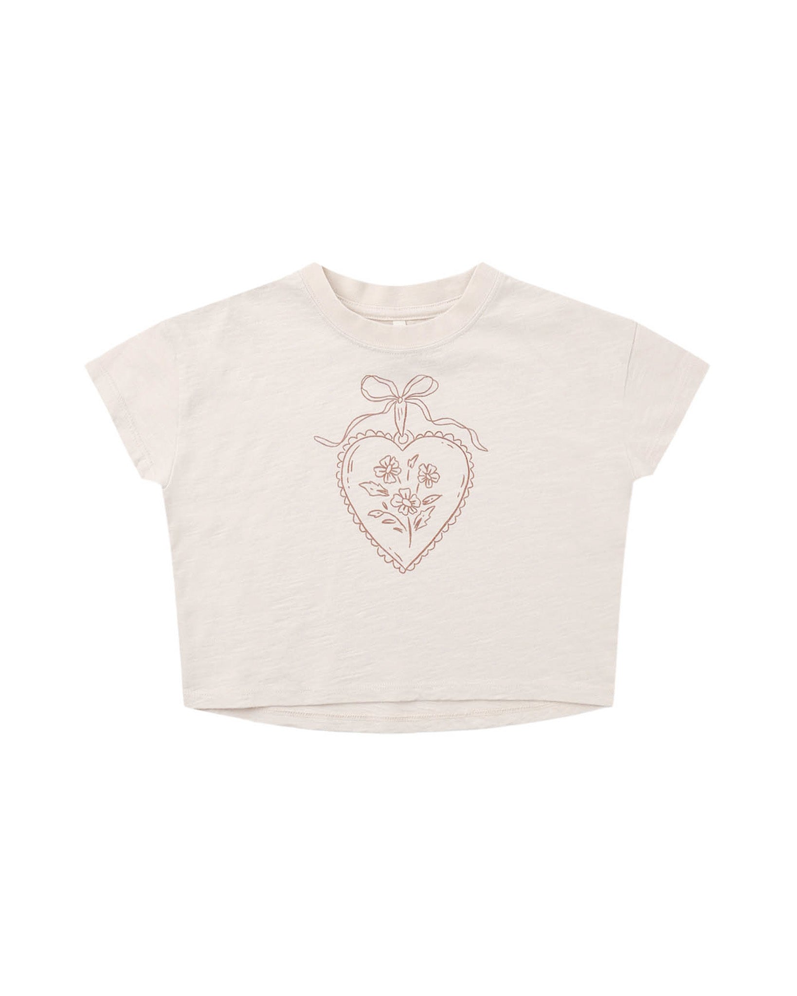 HEART LOCKET BOXY TSHIRT - RYLEE + CRU - SHORT SLEEVE TOPS