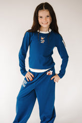 VARSITY TEAM BEAR LONG SLEEVE TOP AND STRAIGHT LEG LOUNGE SET (PREORDER)