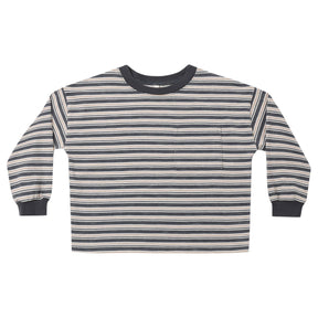STRIPE RELAXED LONG SLEEVE TSHIRT - RYLEE + CRU - LONG SLEEVE TOPS