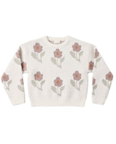 IVORY FLOWER ASPEN KNITTED SWEATER - RYLEE + CRU - SWEATERS