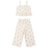 EMBROIDERED DAISY KAYLI TANK AND PANTS SET - SET