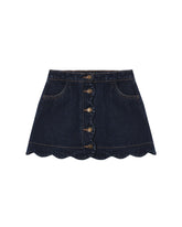 DENIM SCALLOP MINI SKIRT