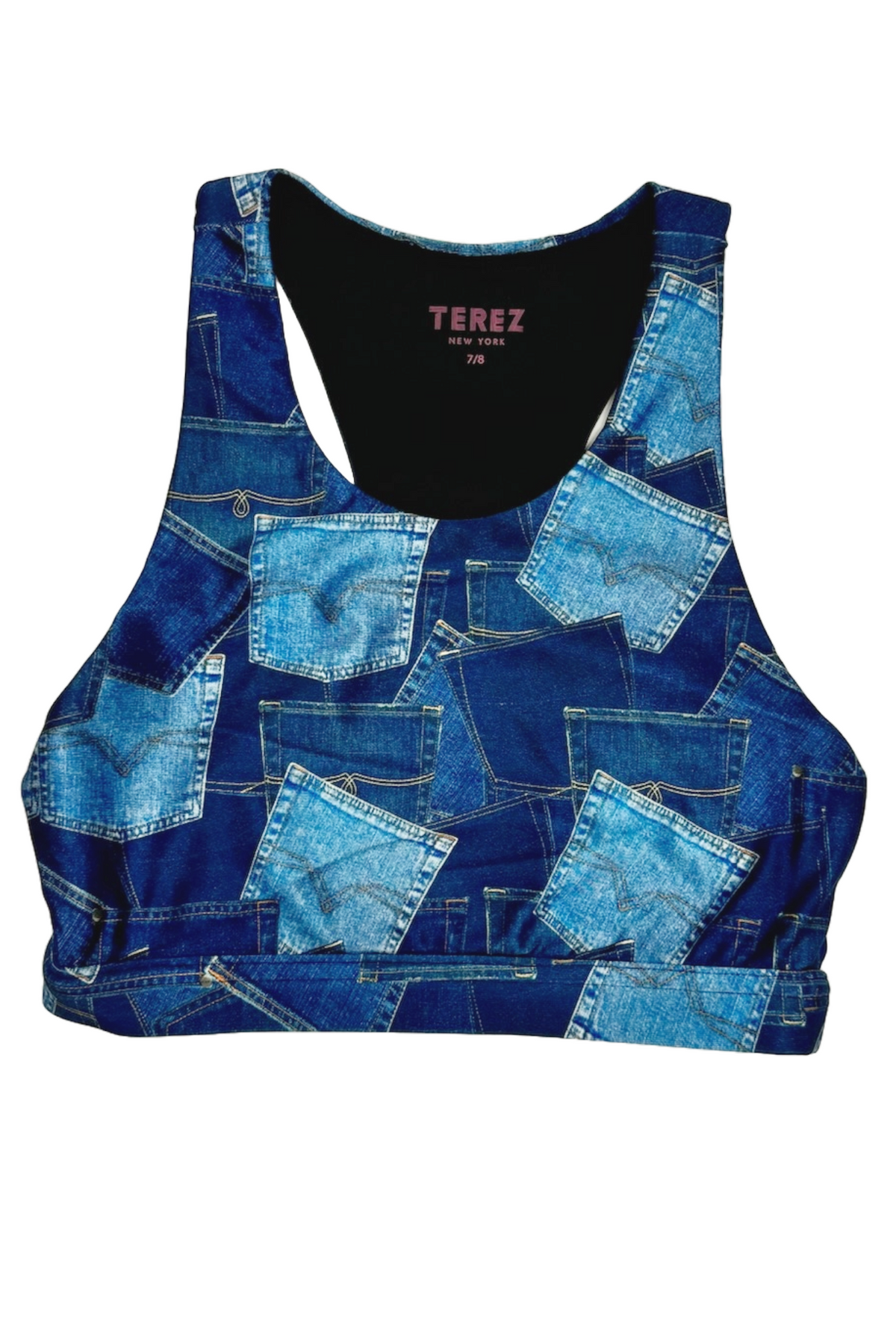 DENIM POCKETS SPORTS BRA (PREORDER)