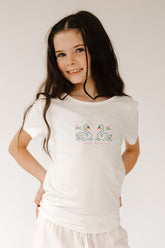 CROSS MY HEART SWAN EMBROIDERED TSHIRT (PREORDER)
