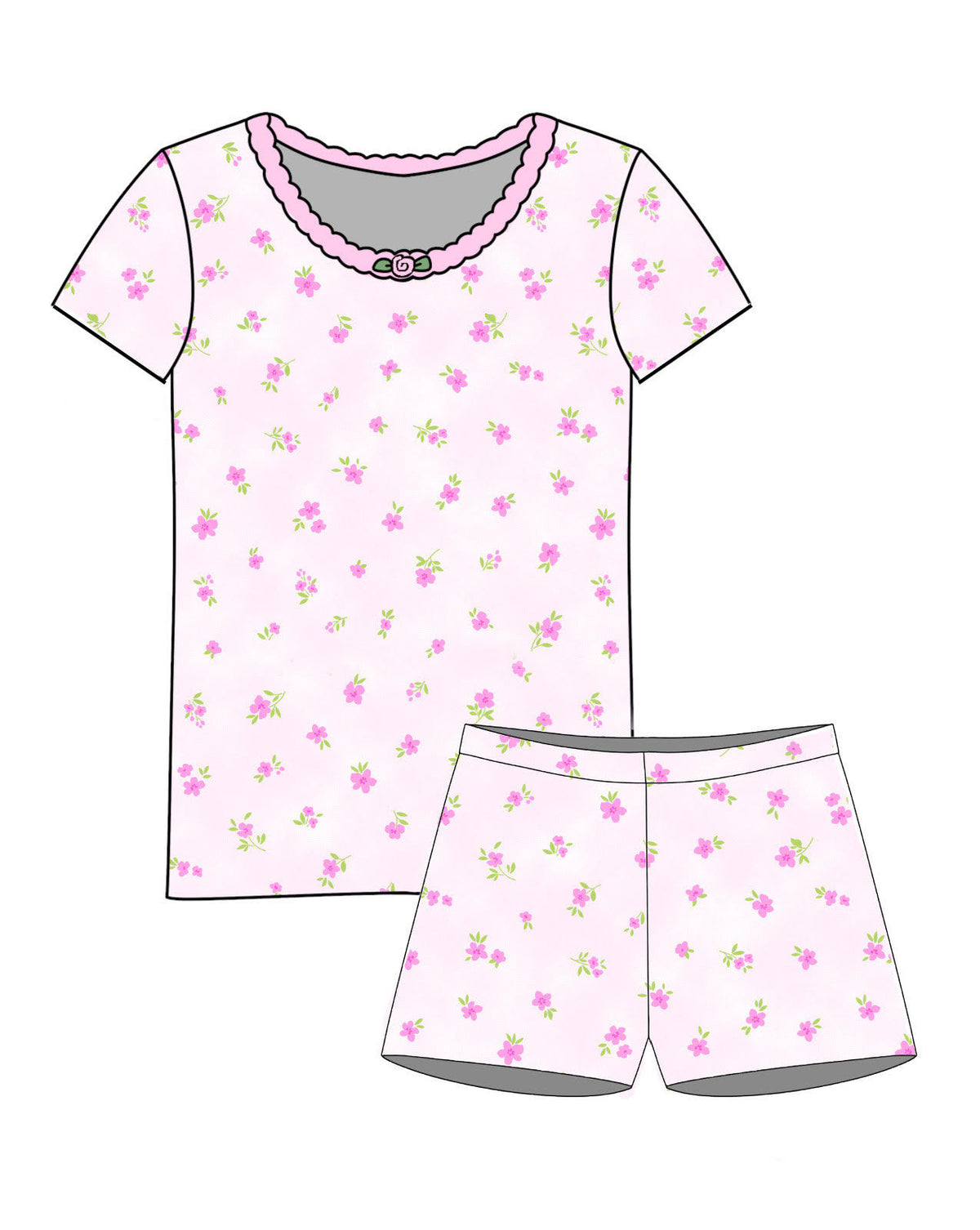 ROSIE SHORT SLEEVE/SHORTS PJS (PREORDER) - ESME - PAJAMAS