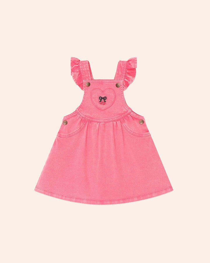 VINTAGE CHERRY PINAFORE OVERALL DRESS  (PREORDER) - DRESSES