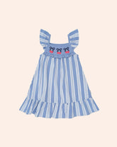 VINTAGE STRIPE CHERRY DRESS  (PREORDER) - DRESSES