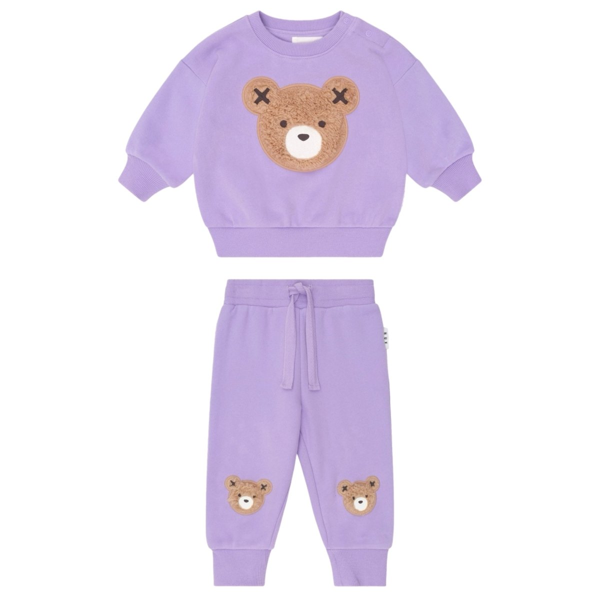 VIOLET FURRY HUXBEAR SWEATSHIRT AND SWEATPANTS SET - HUXBABY