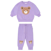 VIOLET FURRY HUXBEAR SWEATSHIRT AND SWEATPANTS SET - HUXBABY