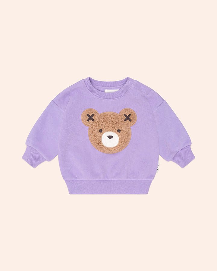 VIOLET FURRY HUXBEAR SWEATSHIRT AND SWEATPANTS SET (PREORDER) - HUXBABY