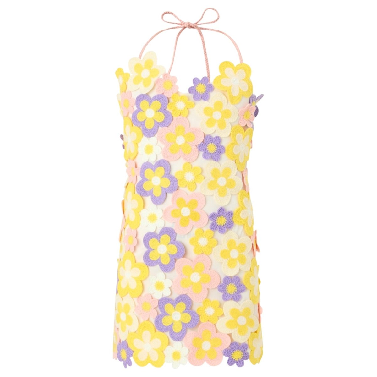 VIOLETA CROCHET FLORAL MINI DRESS (PREORDER) - MARLO