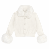 VIVIAN FAUX FUR TRIM CARDIGAN - MINI DREAMERS