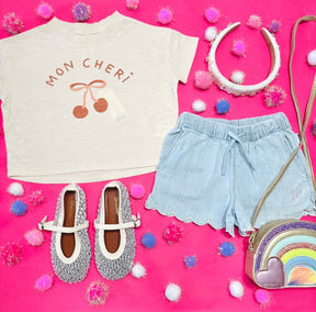 WASHED CHAMBRAY ADDIE SHORTS - MOLO