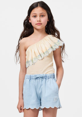 WASHED CHAMBRAY ADDIE SHORTS (PREORDER) - SHORTS