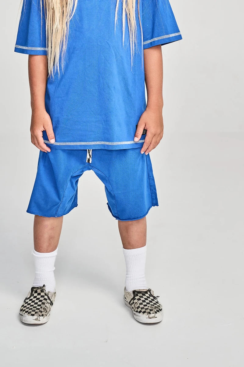 WASHED ROYAL FAVE COVER SHORTS (PREORDER) - MUNSTER KIDS - SHORTS