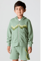 WAVE STRIPE ZIP UP HOODIE (PREORDER) - CHASER KIDS