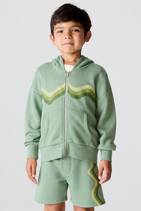 WAVE STRIPE ZIP UP HOODIE (PREORDER) - CHASER KIDS