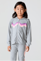 WAVE STRIPE ZIP UP HOODIE (PREORDER) - CHASER KIDS