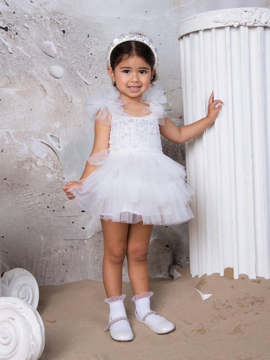 bebe little white dress Penelope Lace at Baby Beau & Belle the Bb Whispers of the Deep Dress in Milk is made for magical moments and treasured celebrations 1st birthday outfit, short puffy