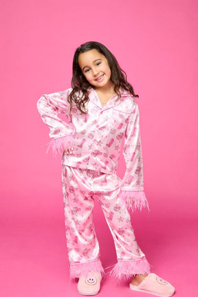 WILD WEST FEATHER TRIM SILKY SET - MINI DREAMERS