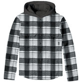 WOODSMAN FLANNEL BUTTON DOWN HOODIE SHACKET (PREORDER) - TINY WHALES - HOODIES