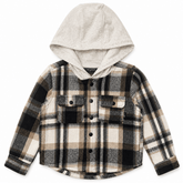 WOODSMAN FLANNEL HOODIE SHACKET - TINY WHALES - HOODIES