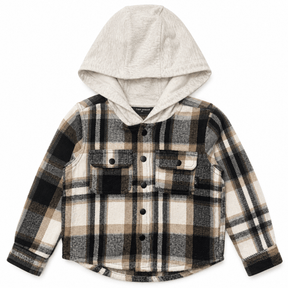 WOODSMAN FLANNEL HOODIE SHACKET - TINY WHALES - HOODIES